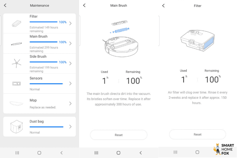 Maintenance tips are displayed in the Roborock Q7 Max Plus App.